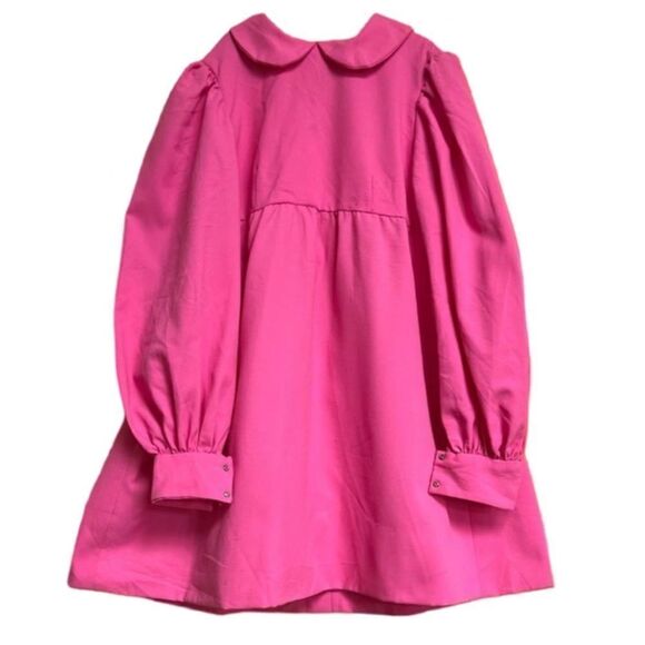Vintage 1960s Handmade One of a Kind Bubblegum Pink Peterpan Collar Dress - Picture 1 of 11